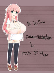 Rule 34 | blush, breasts, cleavage, green eyes, huge breasts, pedocchi, pink hair, pregnant, tagme, thighhighs