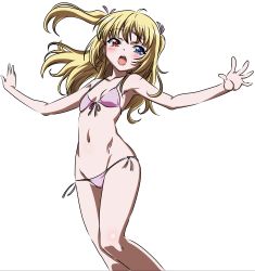 Rule 34 | 10s, 1girl, :o, absurdres, bikini, blonde hair, blue eyes, boku wa tomodachi ga sukunai, child, collarbone, flat chest, hasegawa kobato, heterochromia, highres, legs, long hair, navel, open mouth, red eyes, short twintails, solo, swimsuit, thighs, transparent background, twintails, two side up, vector trace