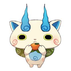 Rule 34 | 10s, ayu (mog), bad id, bad pixiv id, furoshiki, komasan, looking at viewer, no humans, simple background, solo, traditional youkai, white background, youkai watch