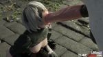 Rule 34 | 1girl, 2b (nier:automata), 3d, animal penis, animated, ass, bestiality, breasts, deepthroat, fellatio, horse, horse penis, likkezg, nier:automata, nier (series), nipples, oral, penis, silver hair, source request, text focus, throat bulge, tiaz-3dx, uncensored, video