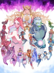 Rule 34 | 5boys, 6+girls, absurdres, adora (she-ra), blonde hair, bow (she-ra), bow (weapon), broken, broken sword, broken weapon, catra, claws, double trouble (she-ra), entrapta, everyone, extra eyes, facial hair, fangs, frosta, glimmer (she-ra), glowing, glowing hands, glowing sword, glowing weapon, green eyes, highres, hordak, huntara (she-ra), king micah, light hope (she-ra), masters of the universe, mermista, monster boy, monster girl, multiple boys, multiple girls, mustache, netossa, perfuma (she-ra), pointy ears, queen angella, red eyes, scarf, scorpia, sea hawk (she-ra), shadow weaver, she-ra and the princesses of power, spinnerella, sword, takamizo, tiara, weapon