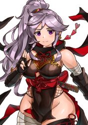 Rule 34 | 1girl, absurdres, breasts, commission, commissioner upload, curvy, earrings, fire emblem, fire emblem: genealogy of the holy war, hair ornament, highres, ishtar (fire emblem), jewelry, large breasts, ninja, nintendo, non-web source, oniisan02b, ponytail, purple eyes, purple hair, skeb commission, solo, thick thighs, thighs, wide hips