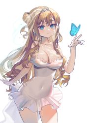 Rule 34 | 1girl, absurdres, bad id, bad pixiv id, breasts, bug, butterfly, dress, girls&#039; frontline, highres, hyoin, insect, large breasts, solo, suomi (blissful mission) (girls&#039; frontline), suomi (girls&#039; frontline), wedding dress, white background