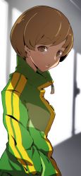 Rule 34 | 1girl, absurdres, bob cut, from side, highres, persona, persona 4, satonaka chie, solo, tagme