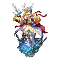 Rule 34 | aeleen, armor, armored boots, armored dress, blonde hair, blue eyes, boots, braid, breasts, bug, butterfly, cape, cleavage, dragalia lost, flower, full body, game cg, helmet, high heel boots, high heels, insect, lance, long hair, nintendo, non-web source, official art, plant, polearm, saitou naoki, solo, tagme, transparent background, very long hair, wavy hair, weapon