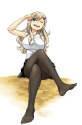 Rule 34 | 1girl, blonde hair, blue eyes, breasts, eden&#039;s zero, feet, large breasts, long hair, mashima hiro, no shoes, official art, rebecca bluegarden, solo, toes