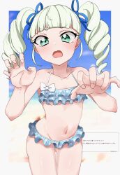 1girl absurdres aikatsu! aikatsu!_(series) blonde_hair breasts drill focus hhoommhhoomm highres solo swimsuit todo_yurika