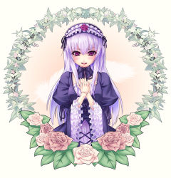 Rule 34 | 00s, asa (swallowtail), doll joints, flower, hair between eyes, joints, long hair, purple eyes, rose, rozen maiden, solo, suigintou, white hair