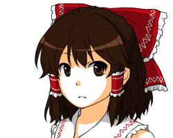 Rule 34 | 1girl, :d, ^ ^, animated, animated gif, ascot, bare shoulders, blush, bow, brown eyes, brown hair, closed eyes, collarbone, detached sleeves, dress, facing viewer, frilled shirt collar, frills, hair bow, hair ornament, hair tubes, hakurei reimu, head tilt, looking at viewer, lowres, md5 mismatch, open mouth, short hair, simple background, smile, solo, toriaezu shouyu, touhou, ugoira, upper body, white background