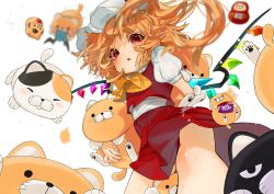 Rule 34 | 2girls, animal, artist name, ascot, bad id, bad twitter id, bat wings, blonde hair, blue hair, blurry, blurry background, blush, cat, commentary request, cowboy shot, crystal, fang, flandre scarlet, gotou (nekocat), hat, highres, holding, holding animal, holding cat, long hair, looking at viewer, miniskirt, mob cap, multiple girls, parted lips, pointy ears, puffy short sleeves, puffy sleeves, red eyes, red skirt, red vest, remilia scarlet, shirt, short hair, short sleeves, siblings, signature, simple background, sisters, skirt, skirt set, thighs, touhou, translation request, vest, white background, white hat, white shirt, wings, yellow ascot