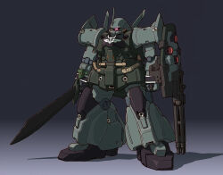 3d cable commentary_request gatling_gun glowing gouf gouf_custom gundam gundam_08th_ms_team machinery mecha mecha_focus mobile_suit no_humans one-eyed original redesign robot science_fiction shadow shield sword tessaku_ro weapon zeon