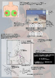 Rule 34 | breasts, diagram, explanation, ha ku ronofu jin, highres, japanese text, large breasts, translated, turtle