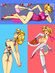 Rule 34 | 1990s (style), 1girl, armlet, ass, blonde hair, breasts, brown eyes, china dress, chinese clothes, dress, earrings, floral print, game cg, gloves, grey gloves, grey thighhighs, hair ribbon, hand fan, idol janshi suchie-pai, jaleco, jewelry, leg up, looking at viewer, lying, medium breasts, nipples, panties, pink dress, pink panties, print dress, red footwear, retro artstyle, ribbon, shoes, short hair, side-tie panties, smile, socks, sonoda ken&#039;ichi, stitched, swimsuit, tachibana reika, thighhighs, third-party edit, topless, underwear, white gloves