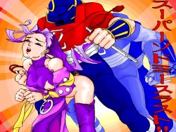Rule 34 | 1boy, 1girl, acid junkie, anal, bdsm, bent over, blush, bondage, bound, breasts, capcom, censored, closed eyes, doggystyle, final fight, from behind, hair slicked back, hetero, large breasts, purple hair, purple thighhighs, rape, rose (street fighter), sex, sex from behind, single hair intake, sodom, street fighter, tears, thighhighs, torn clothes, v ism, vaginal