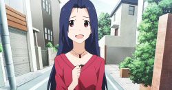 Rule 34 | animated, animated gif, blue hair, breasts, cleavage, idolmaster, idolmaster (classic), lowres, miura azusa, tagme