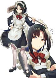 Rule 34 | 1boy, alternate costume, anger vein, angry, apron, black footwear, black hair, bow, broom, commentary request, crossdressing, enmaided, facial mark, fire emblem, fire emblem: path of radiance, frilled skirt, frills, frown, highres, looking at viewer, maid, maid apron, maid headdress, male focus, mary janes, multiple views, nintendo, orange eyes, pantyhose, red bow, shoes, simple background, skirt, soren (fire emblem), tdob mk2, trap, white background, white legwear