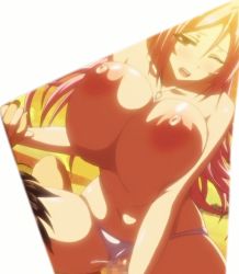 Rule 34 | 1boy, 1girl, aizawa momoka, animated, animated gif, bikini, black hair, bouncing breasts, breasts, censored, cowgirl position, hetero, holding hands, honoo no haramase paidol my star gakuen z, hoshizaki hokuto, huge breasts, jewelry, long hair, navel, necklace, nipples, one eye closed, pink hair, producer, pussy juice, sex, stitched, straddling, swimsuit, third-party edit
