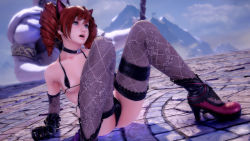 Rule 34 | 3d, absurdres, amy sorel, bikini, blue eyes, breasts, high heels, highres, open mouth, red hair, soul calibur, soulcalibur, soulcalibur vi, string bikini, swimsuit