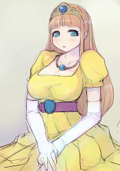 Rule 34 | 1girl, bad id, bad pixiv id, breasts, dragon quest, dragon quest i, dress, gloves, jewelry, large breasts, long hair, lowres, mahito, princess, princess laura, solo, tiara