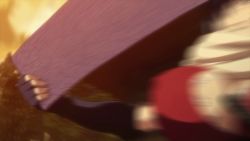 Rule 34 | 1girl, animated, animated gif, bandages, blue hair, blush, bouncing breasts, breasts, cleavage, covered erect nipples, highres, hoods entertainment, huge breasts, japanese clothes, kimono, large nipples, manyuu chifusa, manyuu hikenchou, nipples, sarashi, scarf, scroll, sword, takagi jun, torn clothes, weapon, yellow eyes, yukata