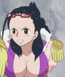 Rule 34 | angry, breasts, large breasts, one piece, tashigi, unbuttoned, unbuttoned shirt