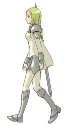 00s 1girl animated animated_gif armor bouncing_breasts breasts claymore_(series) claymore_(sword) female_focus sword teresa walking weapon white_background