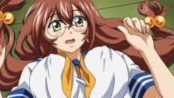 Rule 34 | 00s, 1girl, animated, animated gif, assisted exposure, blush, bouncing breasts, bra, breasts, brown hair, cleavage, clothes lift, glasses, gloves, green eyes, ikkitousen, large breasts, lingerie, long hair, pink bra, ryuubi gentoku, school uniform, shirt lift, underwear, undressing, upper body, you gonna get raped