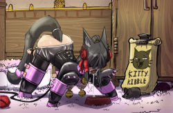 Rule 34 | 1girl, all fours, animal ears, animal hands, bdsm, bitchsuit, black hair, blindfold, bondage, bondage mittens, bound, bowl, breasts, bumbleborb, cat ears, cat tail, collar, corset, final fantasy, final fantasy xiv, gloves, hanging breasts, leash, miqo&#039;te, mouse (animal), nipple bells, nipple piercing, nipples, open mouth, paw gloves, pet bowl, pet food, pet play, piddlefours, piercing, pussy juice, pussy juice trail, saliva, small breasts, solo, sweat, tail, tongue, tongue out, tongue piercing, warrior of light (ff14)