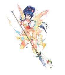 Rule 34 | 1girl, blue eyes, blue hair, boots, braid, breasts, butterfly wings, cleavage, collarbone, detached collar, dress, fire emblem, fire emblem: the sacred stones, fire emblem heroes, flower, full body, gradient clothes, hair flower, hair ornament, highres, insect wings, lips, long hair, medium breasts, nintendo, official art, ponytail, puffy short sleeves, puffy sleeves, short dress, short sleeves, tana (fire emblem), thigh boots, thighhighs, torn clothes, transparent background, twin braids, very long hair, wings, wrist cuffs, yamada koutarou, zettai ryouiki