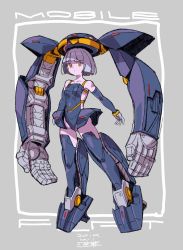Rule 34 | 1girl, blunt bangs, blunt ends, boots, breasts, dated, elbow gloves, flat (mobile suit), floating, gloves, grey gloves, grey hair, gundam, highres, leotard, mecha musume, michi kuso, open hands, personification, red eyes, short hair, small breasts, thigh boots, thighhighs, turn a gundam, v-shaped eyebrows