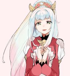 Rule 34 | 10s, 1girl, green eyes, lailah (tales), long hair, open mouth, ponytail, smile, solo, tales of (series), tales of zestiria, uhiha318, very long hair, white hair