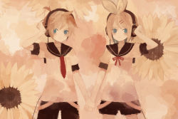 Rule 34 | 1boy, 1girl, brother and sister, holding hands, headphones, hetero, highres, kagamine len, kagamine rin, mitsuki mouse, siblings, twins, vocaloid