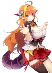 Rule 34 | 1girl, absurdres, ahoge, azuma kouji, black jacket, black thighhighs, blonde hair, bow, breasts, brooch, claw pose, cleavage, cleavage cutout, closed mouth, clothing cutout, collared shirt, cowboy shot, dragon horns, dragon tail, fang, highres, hip vent, hololive, horn bow, horn ornament, horns, jacket, jewelry, kiryu coco, kiryu coco (1st costume), large breasts, long hair, looking at viewer, miniskirt, multicolored hair, orange hair, pleated skirt, pointy ears, red eyes, red skirt, shirt, side slit, simple background, single thighhigh, skirt, smile, solo, straight hair, tail, thigh strap, thighhighs, thighs, transparent background, two-tone hair, virtual youtuber, white background, white shirt