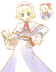 Rule 34 | 1girl, :d, alice margatroid, arata toshihira, blonde hair, blue dress, blue eyes, blush, blush stickers, book, bow, bowtie, capelet, doll, dress, female focus, grimoire, grimoire of alice, hair bow, hairband, long hair, long sleeves, looking at viewer, open book, open mouth, sash, shanghai doll, short hair, simple background, smile, solo, standing, straight hair, touhou, white background, | |