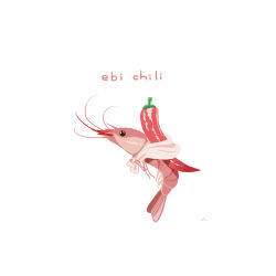 Rule 34 | animal, black eyes, chai (drawingchisanne), chili pepper, food, no humans, original, pepper, profile, shrimp, simple background, white background, you&#039;re doing it wrong