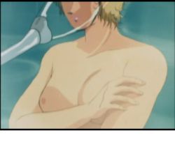 Rule 34 | 1girl, anime screenshot, blonde hair, gundam, head out of frame, lila milla rira, nipples, screencap, short hair, small areolae, solo, topless frame, zeta gundam
