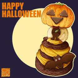 Rule 34 | artist logo, bat (animal), food, food focus, halloween, happy halloween, highres, icing, jack-o&#039;-lantern, no humans, original, pastry, yuki00yo