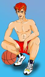 Rule 34 | 1boy, absurdres, adandom, highres, male focus, sakuragi hanamichi, shorts, slam dunk (series), solo, tagme