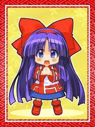 Rule 34 | 1girl, ainu clothes, blue eyes, hair ribbon, highres, legs, long hair, looking at viewer, nakoruru, open mouth, purple hair, ribbon, samurai spirits, smile, snk, solo, the king of fighters, thighs