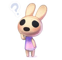 Rule 34 | 1girl, ?, airuko (justduet), animal ears, artist name, rabbit ears, coco (animal crossing), animal crossing, image sample, lowres, nintendo, open mouth, simple background, solo, tumblr sample, white background