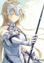 Rule 34 | armor, blonde hair, blue eyes, blush, circlet, fate/grand order, fate (series), faulds, jeanne d&#039;arc (fate), jeanne d&#039;arc (ruler) (fate), jeanne d&#039;arc (third ascension) (fate), long hair, sheath, sheathed, solo, warrior