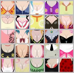 Rule 34 | 6+girls, alvida (one piece), baby 5, boa hancock, breasts, camie (one piece), cleavage, conis (one piece), domino (one piece), faceless, faceless female, head out of frame, highres, hina (one piece), jewelry bonney, kalifa (one piece), kaya (one piece), large breasts, marguerite (one piece), miss doublefinger, miss valentine, monet (one piece), multiple girls, nami (one piece), nefertari vivi, nico robin, nojiko, one piece, perona, porche (one piece), sadi-chan, shiny skin, shirahoshi, tashigi, victoria cindry, view between breasts, viola (one piece)
