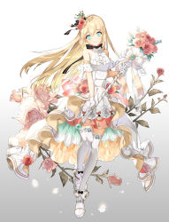 Rule 34 | 1girl, absurdres, aqua eyes, bad id, bad pixiv id, blonde hair, bouquet, choker, commentary request, crown, dress, fantasy project, flower, full body, gloves, gradient background, hair flower, hair ornament, hair ribbon, head tilt, highres, holding, holding wand, lace, lace-trimmed legwear, lace trim, long hair, looking at viewer, mini crown, mona0101, original, red flower, red rose, ribbon, ribbon choker, rose, shoes, smile, solo, standing, thighhighs, wand, white footwear, white gloves, white thighhighs, zettai ryouiki