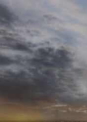 Rule 34 | absurdres, cloud, cloudy sky, grey sky, highres, no humans, orange sky, original, painting (medium), realistic, scenery, shadow, sky, sky focus, sunset, traditional media, watercolor (medium), xuahqcpelcqniyj