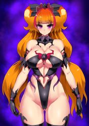 Rule 34 | 1girl, amanogawa kirara, ass, bare shoulders, blush, breasts, cleavage, clothing cutout, corruption, cure twinkle, curvy, dark persona, female focus, gloves, gluteal fold, go! princess precure, heart, heart cutout, highleg, highleg leotard, hip focus, ishimiso (ishimura), large breasts, leotard, long hair, looking at viewer, navel, navel cutout, orange hair, pink eyes, precure, revealing clothes, solo, standing, thick thighs, thighs, thong leotard, twintails, very long hair, wide hips