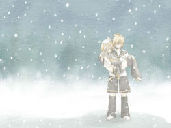 Rule 34 | 1boy, 1girl, bad id, bad pixiv id, brother and sister, carrying, closed eyes, faceless, faceless male, full body, kagamine len, kagamine rin, outdoors, princess carry, ryou (pixiv247657), siblings, snow, snowing, soundless voice (vocaloid), standing, suzumi (fallxalice), twins, vocaloid