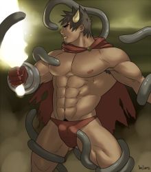 Rule 34 | demon, dongsaeng, male focus, tentacles, tentacles on male, undressing