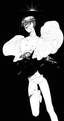 Rule 34 | 1other, androgynous, bodysuit, cracked skin, feet out of frame, glint, golden arms, greyscale, heterochromia, highres, houseki no kuni, leuvenklasse, liquid, looking at viewer, monochrome, moon uniform (houseki no kuni), other focus, phosphophyllite, phosphophyllite (ll), severed torso, shards, short hair, short sleeves, simple background, solo, sparkle, spoilers, standing, standing on one leg, surprised, torn clothes, wide sleeves