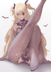 Rule 34 | 1girl, absurdres, anal, anal object insertion, anus, bad id, bad pixiv id, bare shoulders, bat wings, black pantyhose, bodysuit, boingoo, cameltoe, eyepatch, feet, fischl (genshin impact), fishnet bodysuit, fishnet pantyhose, fishnets, genshin impact, green eyes, half-closed eyes, highres, leg up, legs, long hair, looking at viewer, object insertion, pantyhose, simple background, smile, solo, torn clothes, torn pantyhose, twintails, very long hair, white background, wings