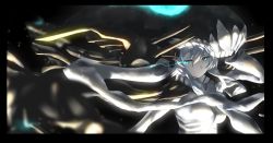 Rule 34 | 10s, 1girl, abyssal ship, blue eyes, bodysuit, breasts, colored skin, glowing, glowing eyes, headwear request, kantai collection, looking at viewer, solo, tsuuhan, white hair, white skin, wo-class aircraft carrier